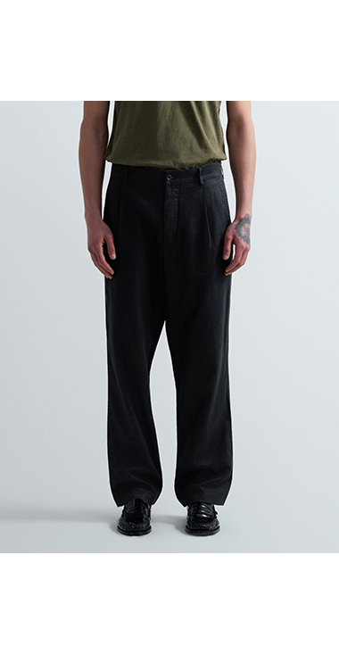 リラックスレギュラーリネンコットンパンツ